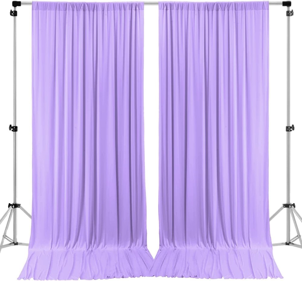 AK TRADING CO. 10ft x 10ft Polyester Backdrop Drapes Curtains Panels Lavender