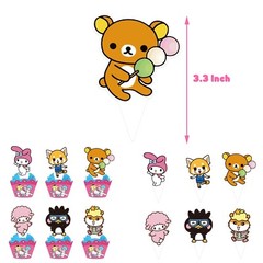 Hello Kitty & Friends Theme Birthday Party Supplies， Balloon Banner Cake Toppers