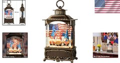 Gnome Snow Globe Lantern 4th of July Decorations with Timer USB Battery Power…