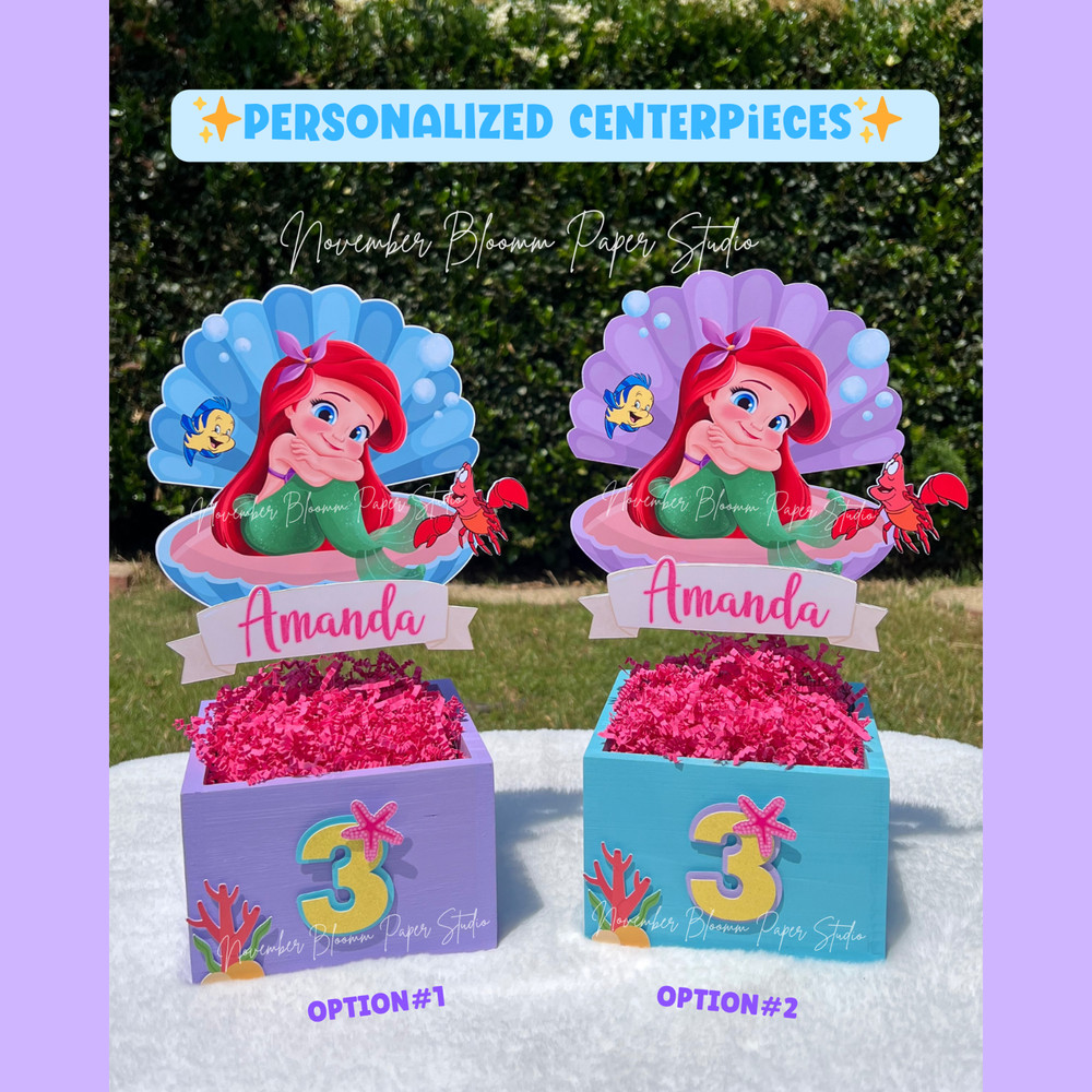 Little Mermaid Centerpieces, Ariel birthday Party Supplies, Disney princess