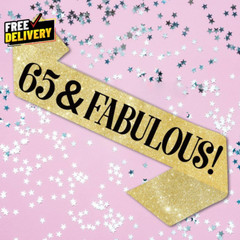 65 Birthday Decorations 65Th Birthday Sash 65 & Fabulous Birthday Sash