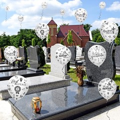 48 Pcs White Memorial Balloons Remembrance Funeral Celebration of Life Christ…