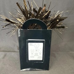 Balloon Tote Weight Centerpiece in Black W/ 2”x3” Photo Pocket