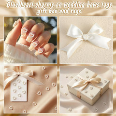 500 Pcs Pearl Heart Table Scatter Confetti Wedding Pearl Heart Plastic Faux Bead