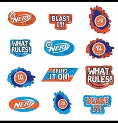Nerf Football Cutouts Value Pack Assorted Party Decorations 12pc 2018 Hasbro