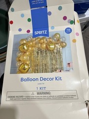 Spritz™ 78ct Balloon Arch Garland Décor Kit with Backdrop Gold