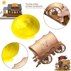 Funrous 55 Pcs West Cowboy Themed Party Decoration Wild Western Brown, Gray