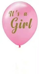 Globos De Papel Aluminio Latex It’s a Girl Azul Decoracion Para Baby Shower Set