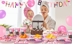 165 Makeup Party Decoratinos Cosmetic Birthday Supplies Spa Balloons Plates Set