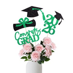 16 PCS Green Black DoubleSided 2026 Graduation Centerpieces Table Toppers