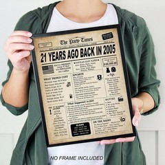 21St Birthday Decorations for Her or Him, Back in 2005 Print, 21St Birthday Card