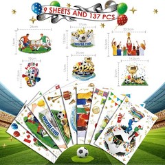 World Cup Tournament Window Clings 2026, 9 Sheets Reusable Window Stickers fo…