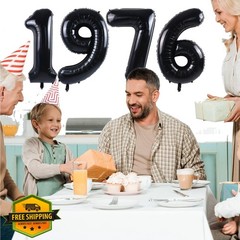 TONIFUL 50th Birthday Balloons Black 1976 Balloon Banner Thirty Year Old Part…