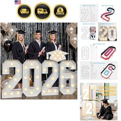 DIY 2.3ft Light Up 2026 Graduation Letters – Perfect for Prom and Ceremonies