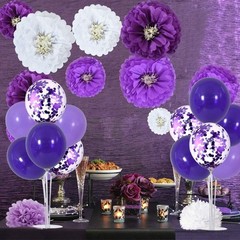 Purple Balloon Stand Centerpiece Table Decorations for Birthday,Baby Shower,W…