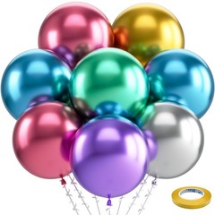 Metallic Chrome Giant Balloons 36 Inch 8 Pack Jumbo Assorted Latex Balloons …