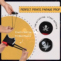 36 Pcs Pirate Costume Set – Classic Skull Print Hat, Eye Mask, 18 Pcs Captain…