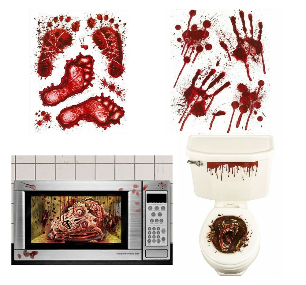 HALLOWEEN CLING DECORATIONS – WINDOW MICROWAVE WALL TOILET
