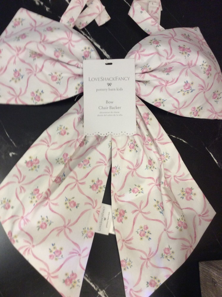 Pottery Barn Teen Love Shack Fancy Easter Bow Chair Backer NEW Floral Pink