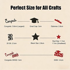 Black Red Graduation Confetti Class Of 2026 Party Table Scatter Decor 100 PCS