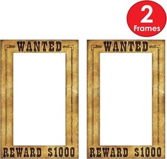 2-Pack Cowboy Themed Photo Frames – Ideal for Wild West Party Fun (23½» x 15½»)