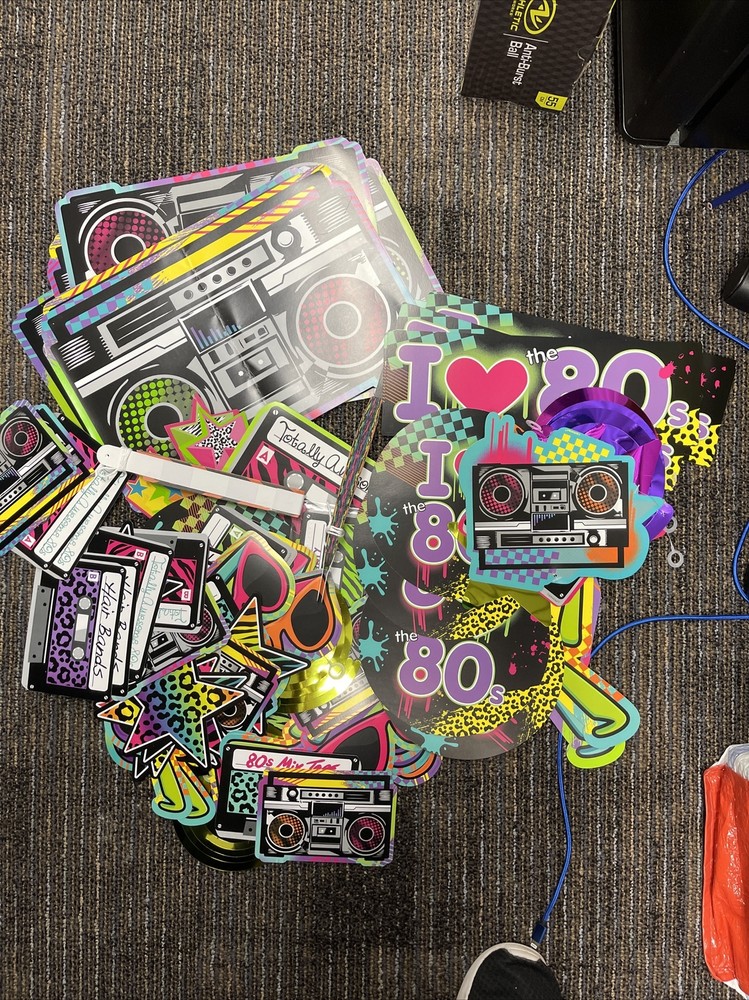 Awesome 80’s Party Swirl Decorating Kit Multi Color, Mixed Lot 75+ Huge Lot M