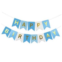 Blue Happy Birthday Banner,Navy Blue and Gold Partyecorations Sigh for D