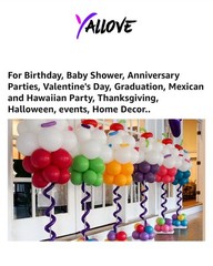 Set of 4 Balloon Column Stand Kit, 7 Ft. Height Adjustable Balloon Tower Pillars