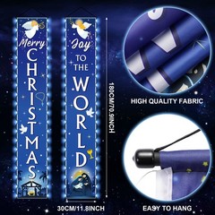 Christmas Nativity Door Banner with Lights Joy to the 12 x 71 inches, Blue