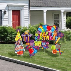 Reusable 8 Pack Birthday Yard Signs – Cheerful Decorations for Any Celebration