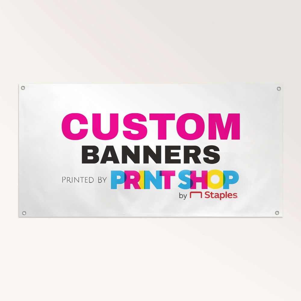 Staples Custom Scrim Vinyl Banner – 24W» x 36L» Quote Banner with 4 Grommets …
