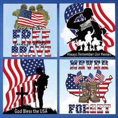 Memorial Day Land of The Free Window Clings 4th of July Patriotic America Flag C