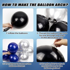 Birthday Decorations for Men with Black Metallic Silver Navy Blue Blue,