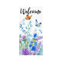 Spring Summer Welcome Door Cover Banner Decoration Bird Flower Banner Backdrop P
