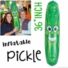 Giant 36″ Inflatable Smiling Pickle Head – Fun Pool Float & Party Decoration