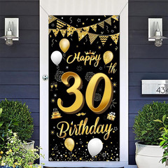 30Th Birthday Decoration Background Door Decoration Banner Fabric Sign 30Th Birt