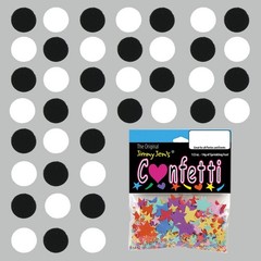 Black White Mix Circle Confetti Table Decor Retail Pack #8687 QS0 0.25 Inch