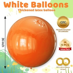 KAWKALSH Orange Balloons 9pcs, 36 Inch Large Orange Balloons for Balloon Garl…