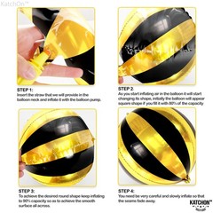 , Big 22 Inch Black and Gold Balloons – Pack of 6, Black and Gold Graduation …