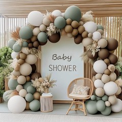 Dusty Green Nude Balloon Arch Double Sage Green Brown Beige White Sand Cream …