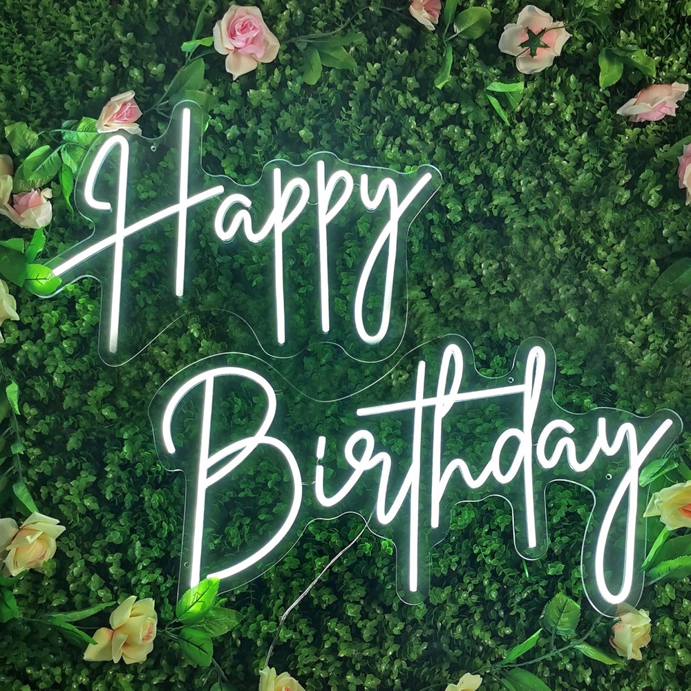 Dimmable LED Happy Birthday Neon Sign for Party Backdrop Decoration