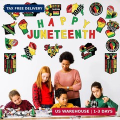 39 Pcs Happy Juneteenth Cutouts Freedom Day Party Decor June 19th 1865 Decoratio