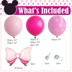 136 PCS Pink Mouse Birthday Decorations Polka Dot Baby Shower Party Supplies