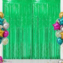 Shamrock Green Party Decorations, 2 Pack Foil 3.28 ft x 6.56 ft,