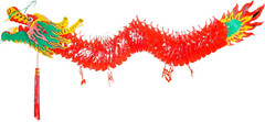 4.92 Feet 3D Chinese New Year Dragon Decorations Hanging Paper Dragons Garland L