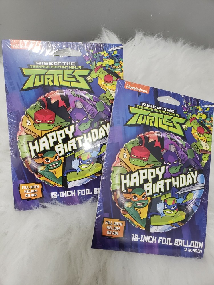 2 NINJA TURTLE Happy Birthday Foil Helium Balloon 18 Inch Boy Decorations