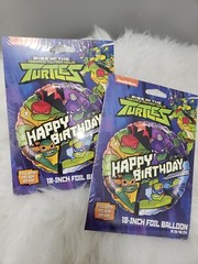2 NINJA TURTLE Happy Birthday Foil Helium Balloon 18 Inch Boy Decorations