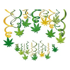 30Ct Green Leaf Hanging Swirl Decorations, Paper Plant Leaves Party Supplies,…