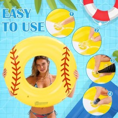2Pcs Large Inflatable Pool Float for Adults Baseball Soccer Sports Swim Rings…