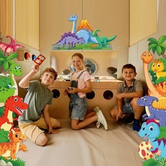 3 Pcs Dinosaur Door Banner Decorations Dino Themed Porch Sign Hanging Banners…